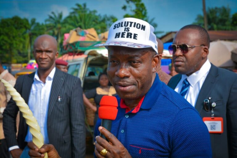 Soludo awards road in Nnewi